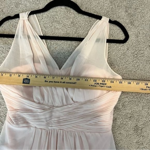 Samantha Paige Womens Formal Maxi Dress size 2 Pink A Line Chiffon Bridesmaid - Picture 9 of 10